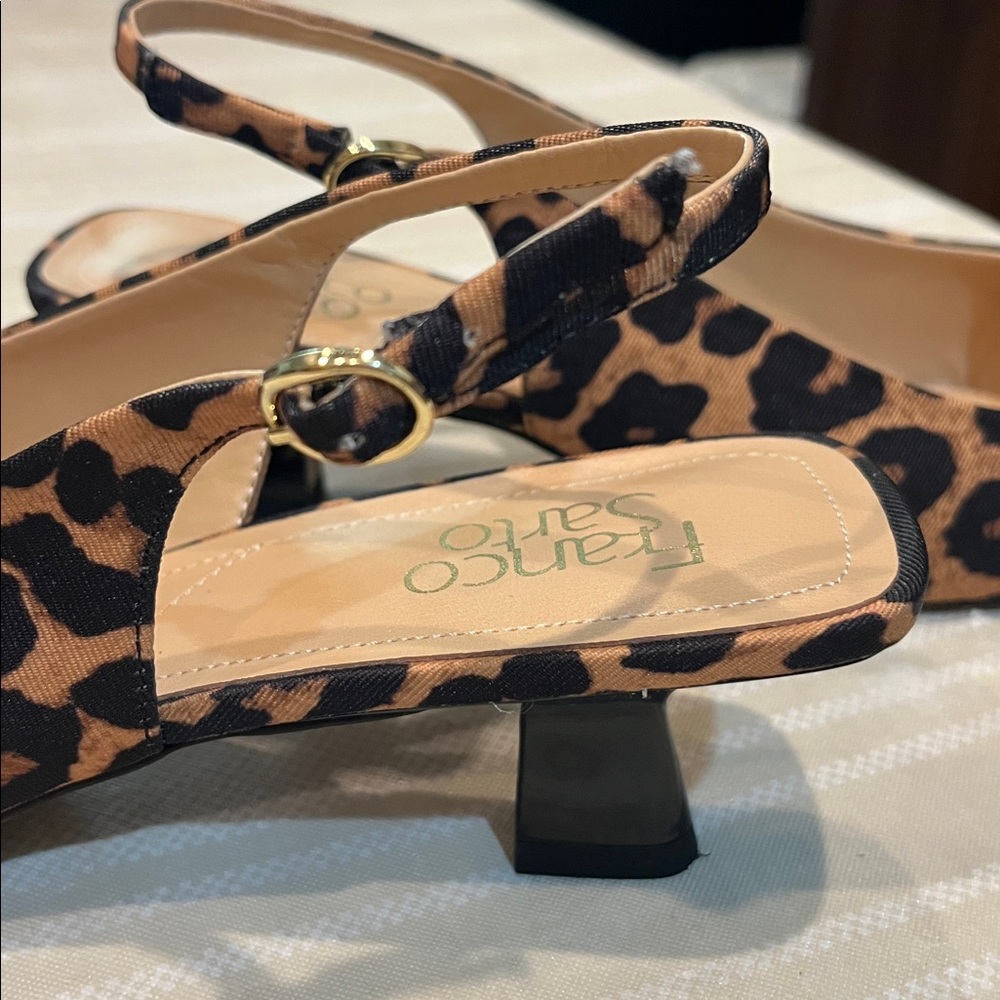 Franco Sarto Jaden Leopard Print Kitten Heels size 11 women’s - Picture 9 of 10